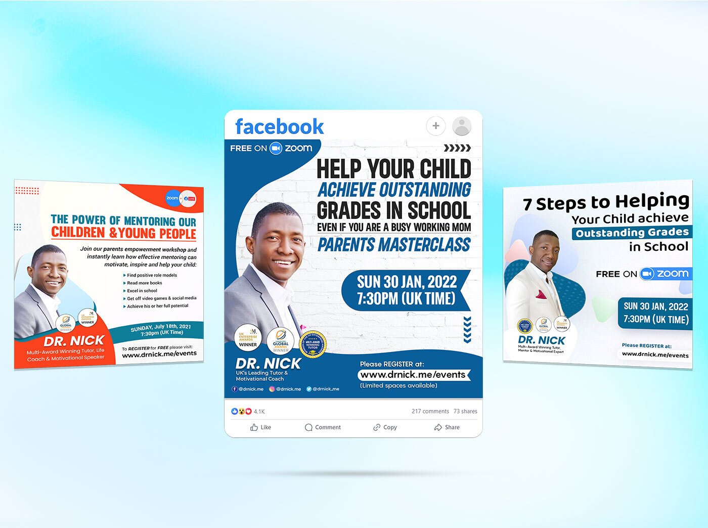 education post design, poster design, mock ups made by "droff designs"