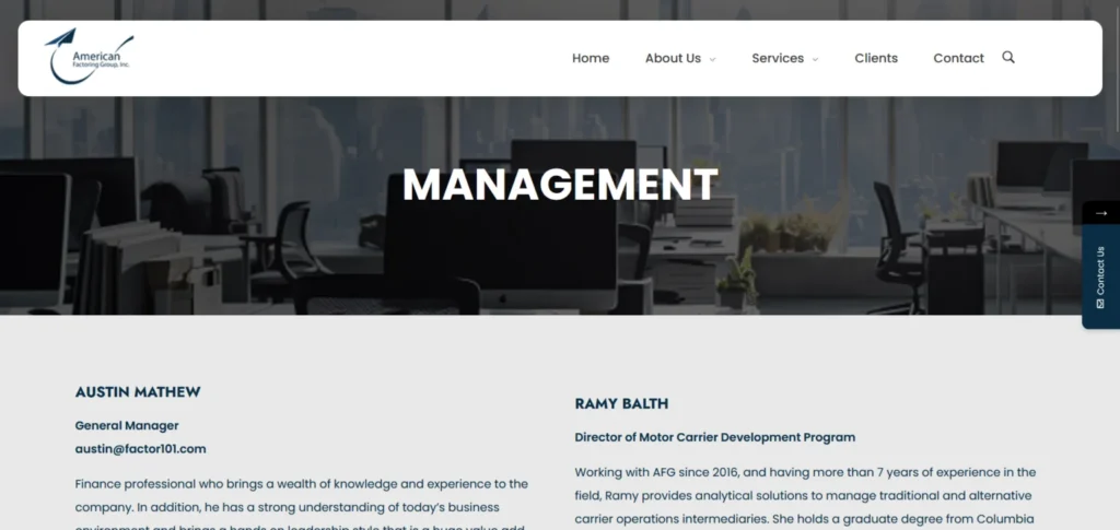 "American Factoring Group, Inc." website design