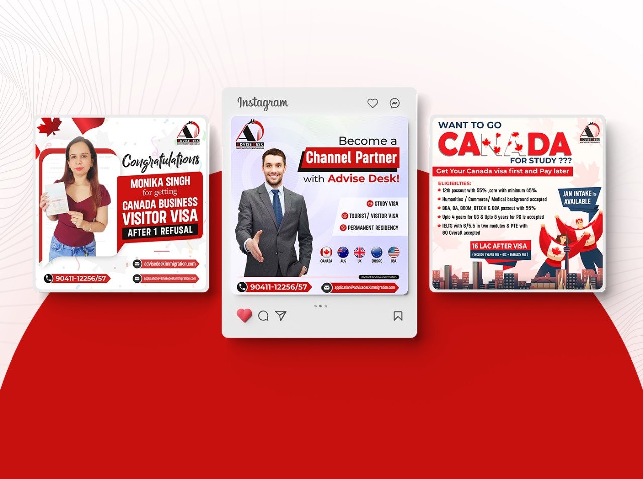 visa poster design and mockup design