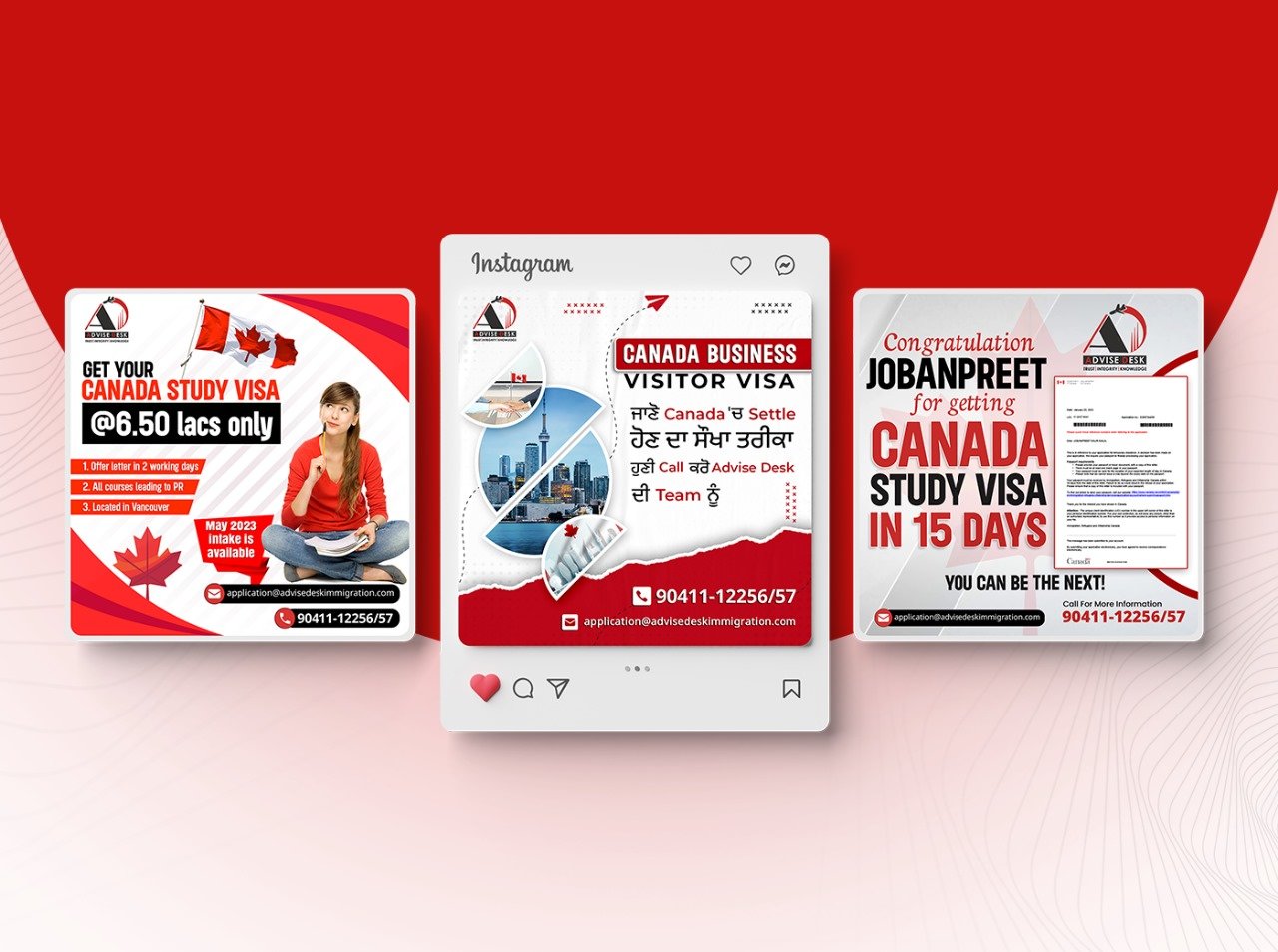 visa poster design and mockup design
