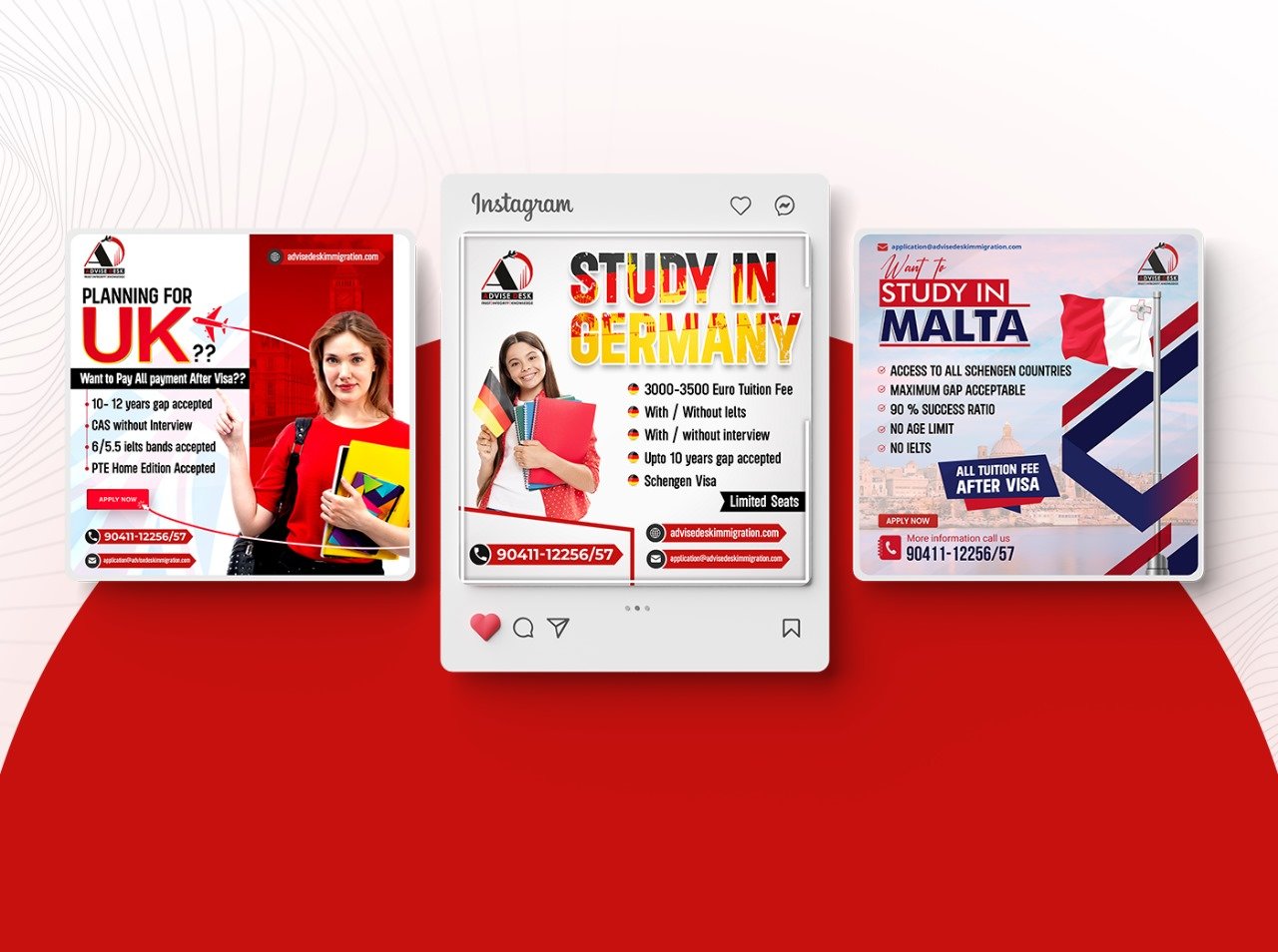visa poster design and mockup design