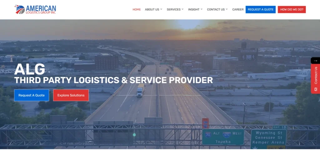 website design of american logistics group inc.