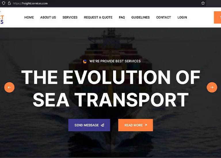 Freight Connect Services website design