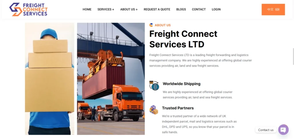Freight Connect Services website design