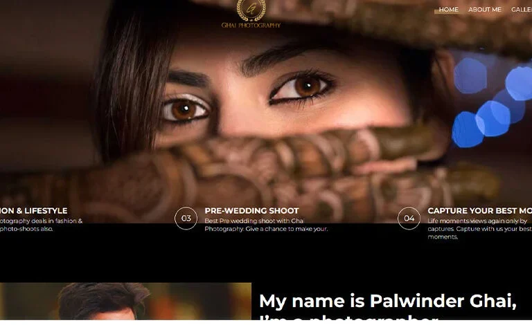 Ghai Photography website design