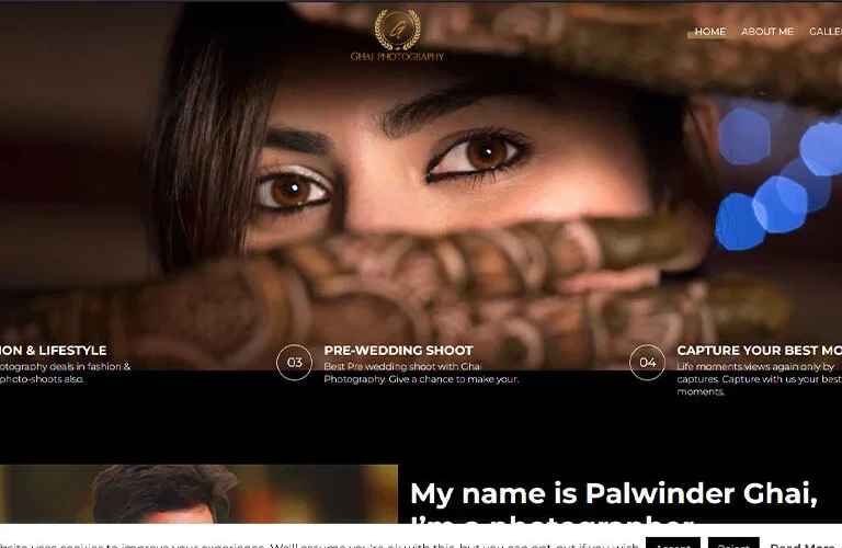 Ghai Photography website design