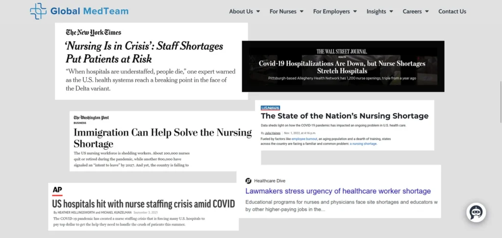 Global Med Team website design