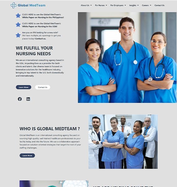 Global Med Team website design