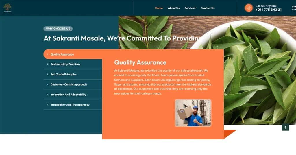 sakranti masale website design