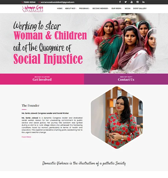 "Womencare Foundation" website design