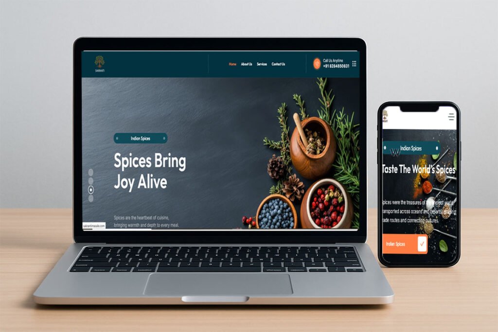 mobile friendly website designs of sakranti masale