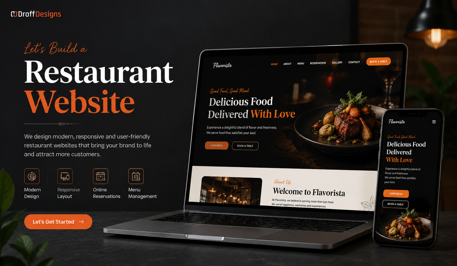 restaurant website design